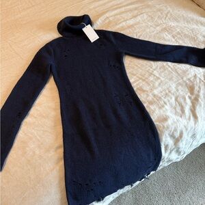 REVOLVE Midnight Blue Turtleneck Sweater Dress